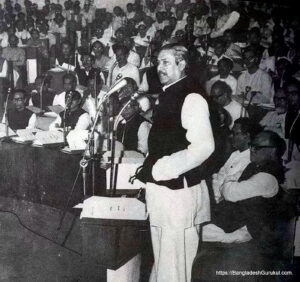 Bangabandhu Sheikh Mujibur Rahman addressing the Constituent Assembly